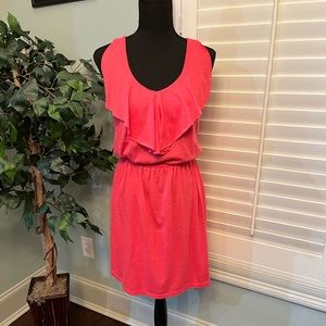 Women’s Peach Ruffle Front Dress - Medium